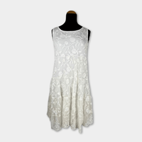 pre-loved Abendkleid mit Spitze weiß Gr. S