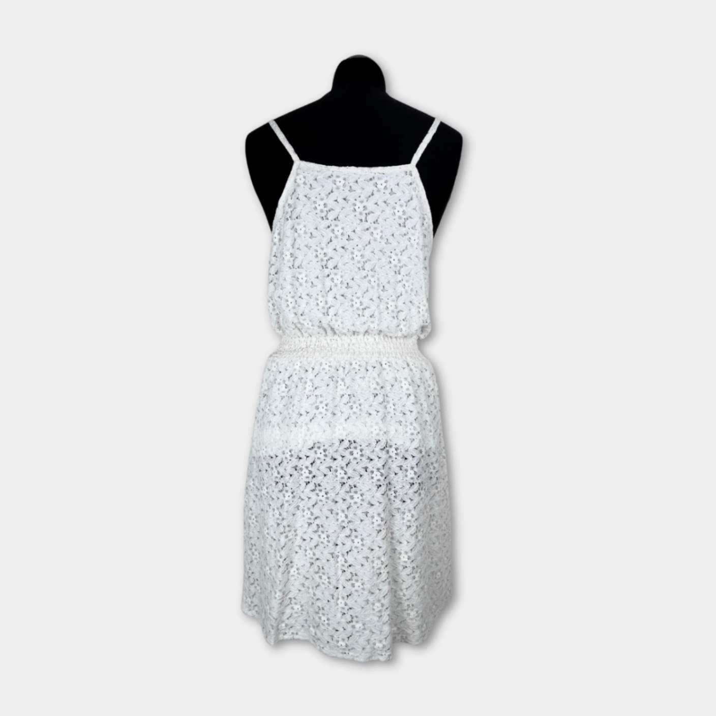 pre-loved ONLY Freizeitkleid weiß mit Spitze Gr. 36