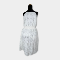 pre-loved ONLY Freizeitkleid weiß mit Spitze Gr. 36