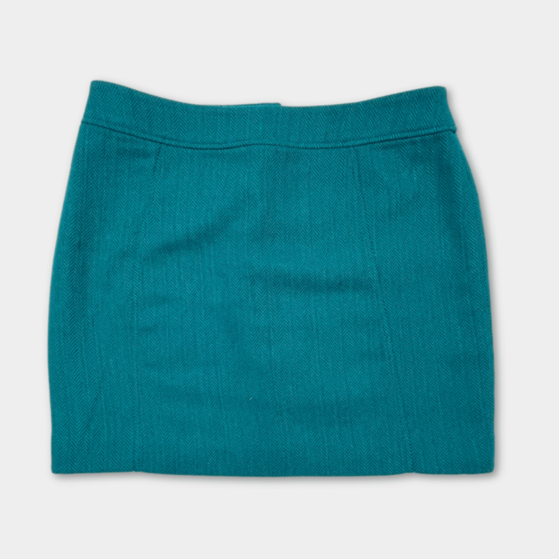 pre-loved H&M Rock Fischgrätenmuster Türkis Gr. 38